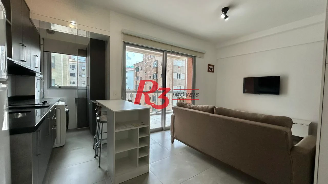 Apartamento com 1 dormitório para alugar, 45 m² por R$ 4.500,00/mês - Boqueirão - Santos/SP