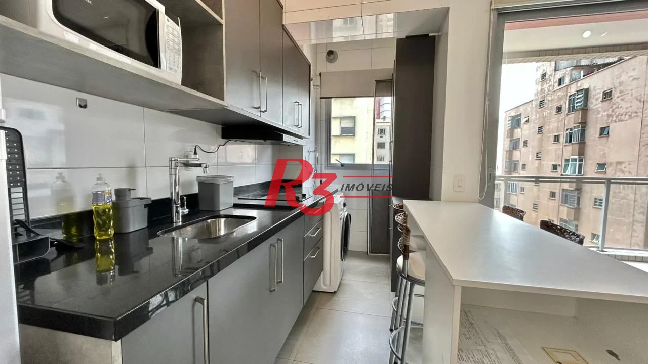 Apartamento com 1 dormitório para alugar, 45 m² por R$ 4.500,00/mês - Boqueirão - Santos/SP