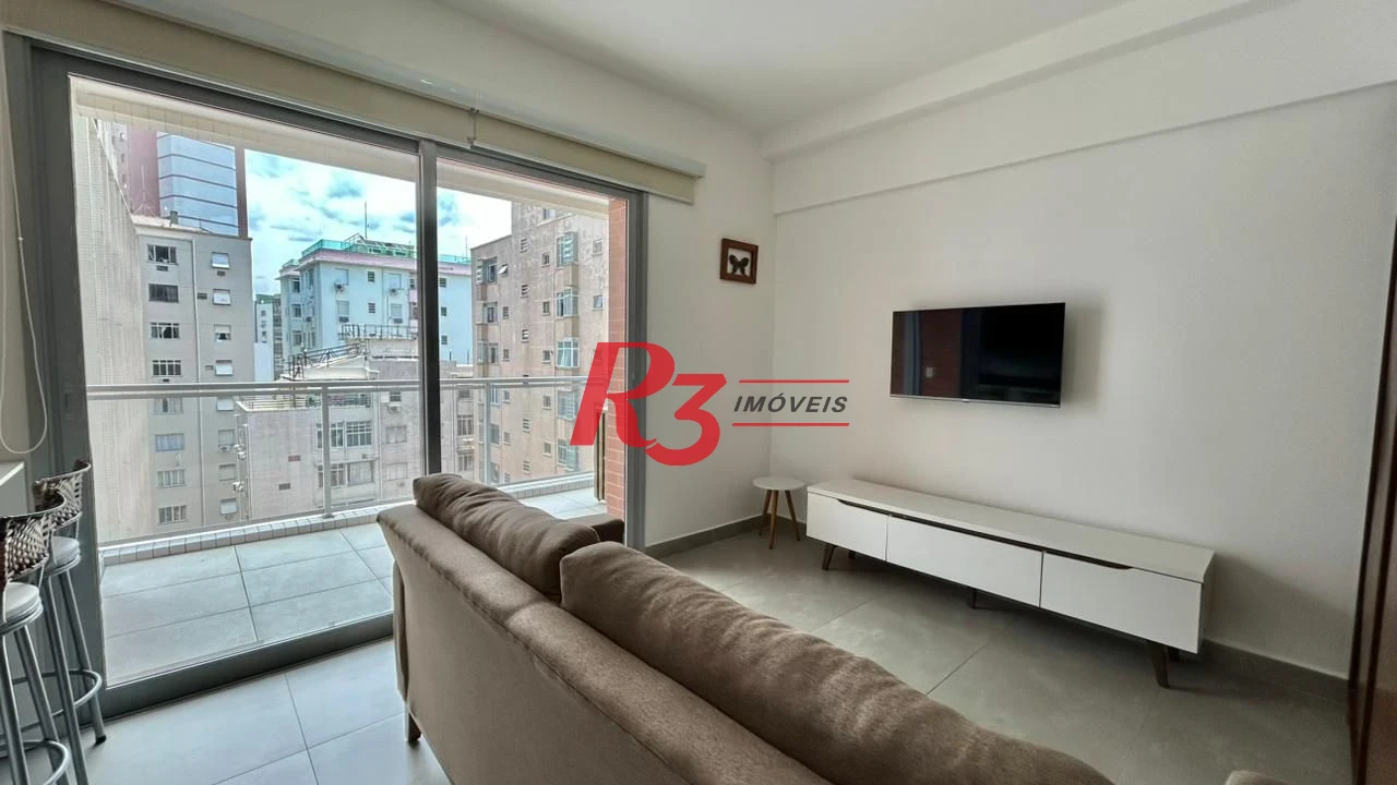 Apartamento com 1 dormitório para alugar, 45 m² por R$ 4.500,00/mês - Boqueirão - Santos/SP