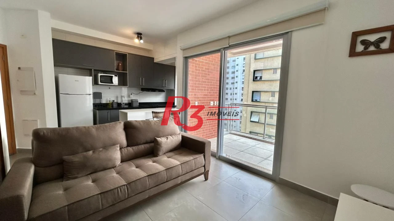 Apartamento com 1 dormitório para alugar, 45 m² por R$ 4.500,00/mês - Boqueirão - Santos/SP