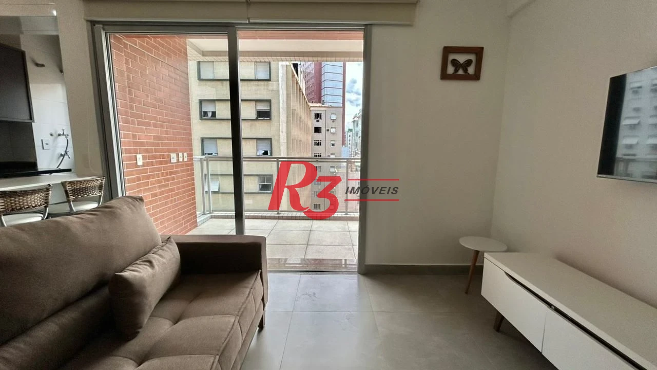 Apartamento com 1 dormitório para alugar, 45 m² por R$ 4.500,00/mês - Boqueirão - Santos/SP