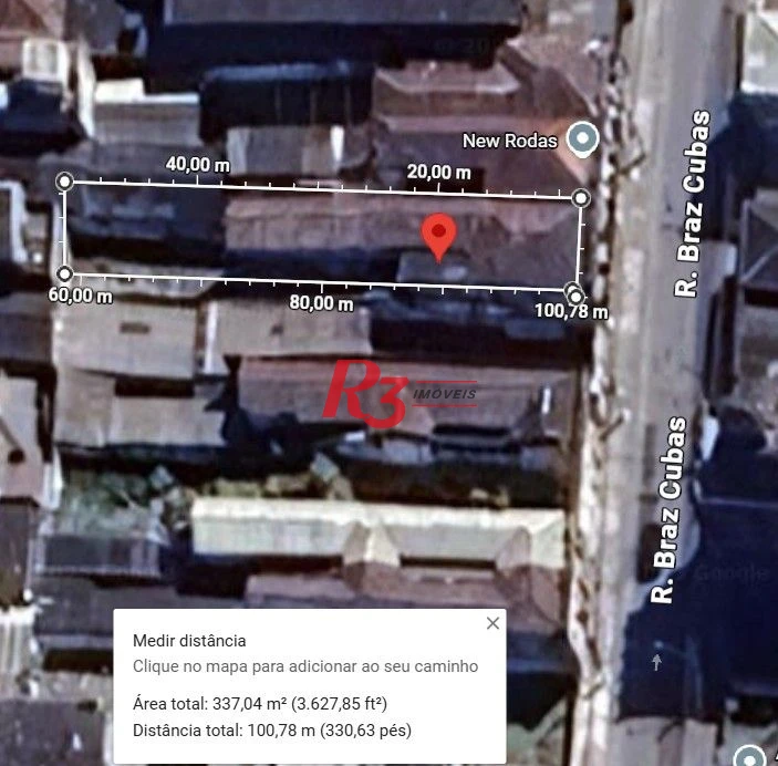 Terreno à venda, 336 m² por R$ 1.280.000,00 - Vila Nova - Santos/SP
