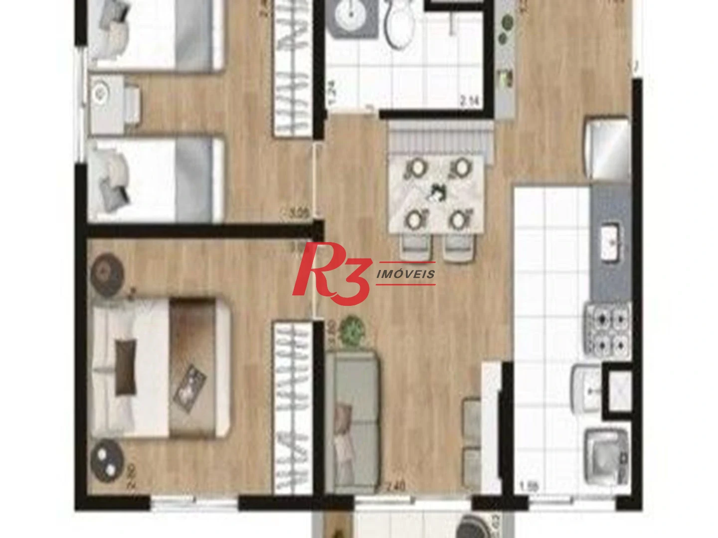 Apartamento à venda, 42 m² por R$ 375.000,00 - Jabaquara - Santos/SP