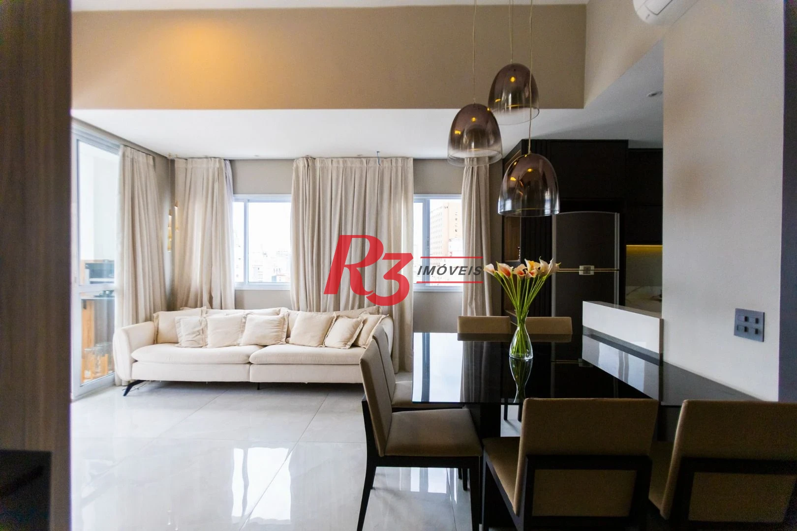 Apartamento com 3 dormitórios para alugar, 104 m² por R$ 10.000,00/mês - Gonzaga - Santos/SP