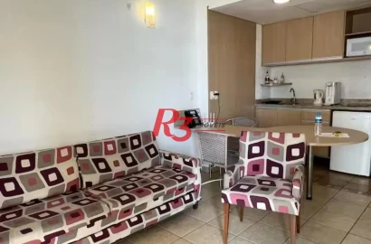 Flat com 1 dormitório para alugar, 42 m² por R$ 4.890,00/mês - Boqueirão - Santos/SP