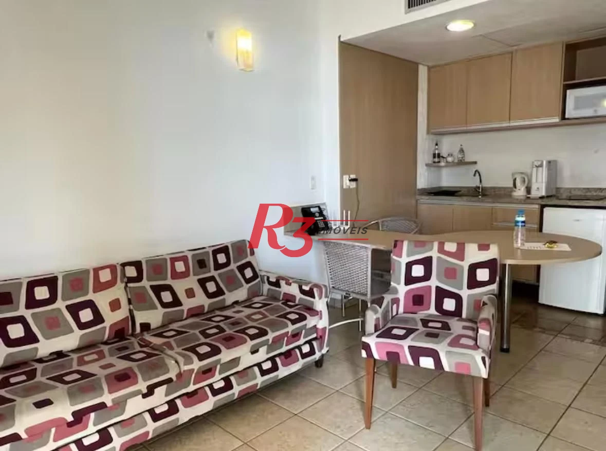 Flat com 1 dormitório para alugar, 42 m² por R$ 4.890,00/mês - Boqueirão - Santos/SP