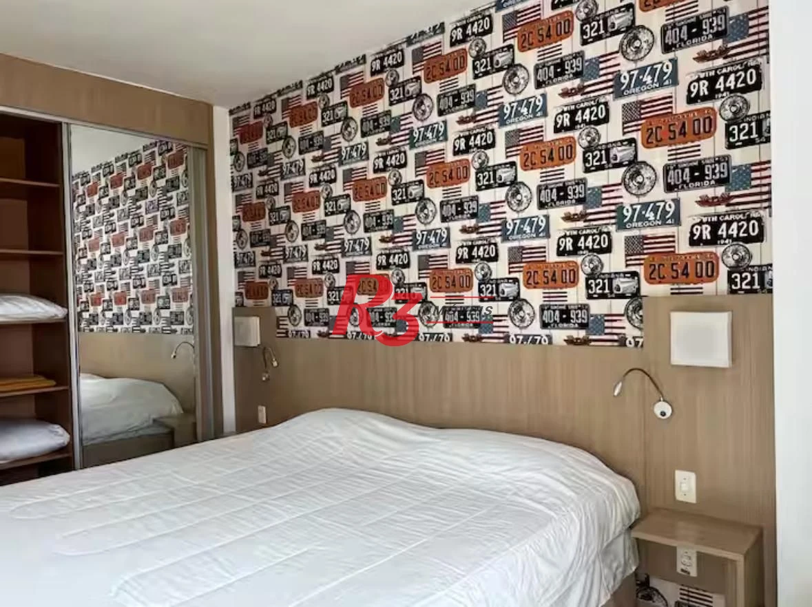 Flat com 1 dormitório para alugar, 42 m² por R$ 4.890,00/mês - Boqueirão - Santos/SP