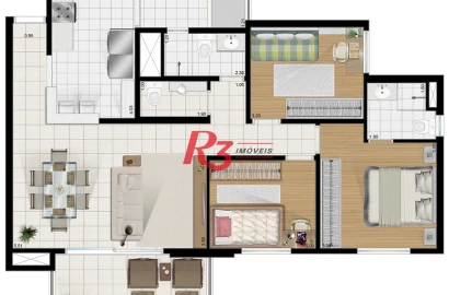 Apartamento com 3 dormitórios à venda, 96 m² por R$ 960.000,00 - Vila Belmiro - Santos/SP