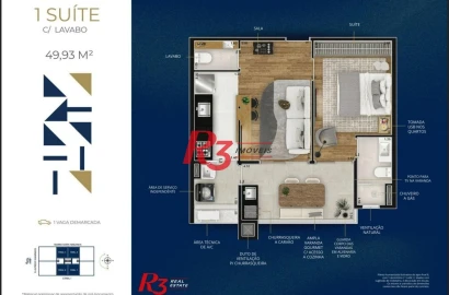Apartamento à venda, 50 m² por R$ 600.000,00 - Marapé - Santos/SP
