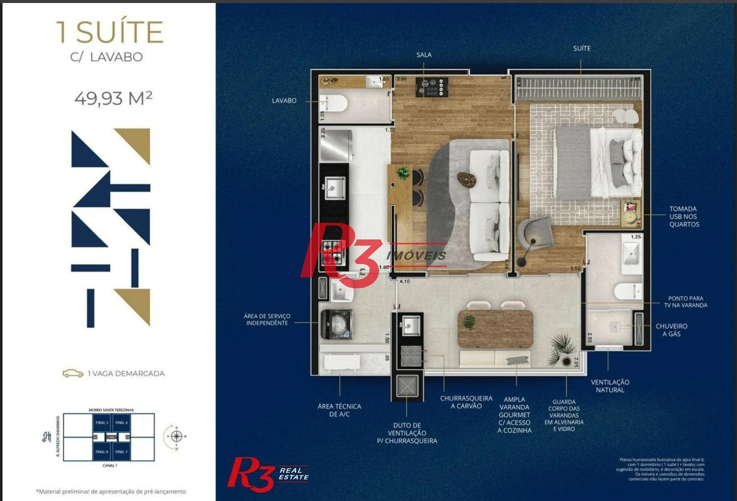 Apartamento à venda, 50 m² por R$ 600.000,00 - Marapé - Santos/SP
