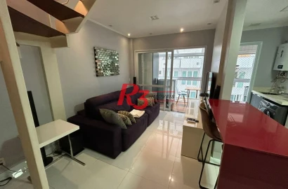 Apartamento Duplex com 1 dormitório à venda, 60 m² por R$ 835.000,00 - Gonzaga - Santos/SP