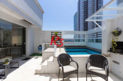 Apartamento Duplex com 2 dormitórios à venda, 175 m² por R$ 1.490.000,00 - Pompéia - Santos/SP