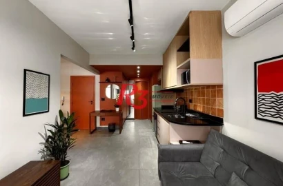 Apartamento com 1 dormitório para alugar, 62 m² - Ponta da Praia - Santos/SP