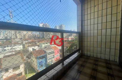 Apartamento com 3 dormitórios para alugar, 140 m² por R$ 5.451,02/mês - Boqueirão - Santos/SP