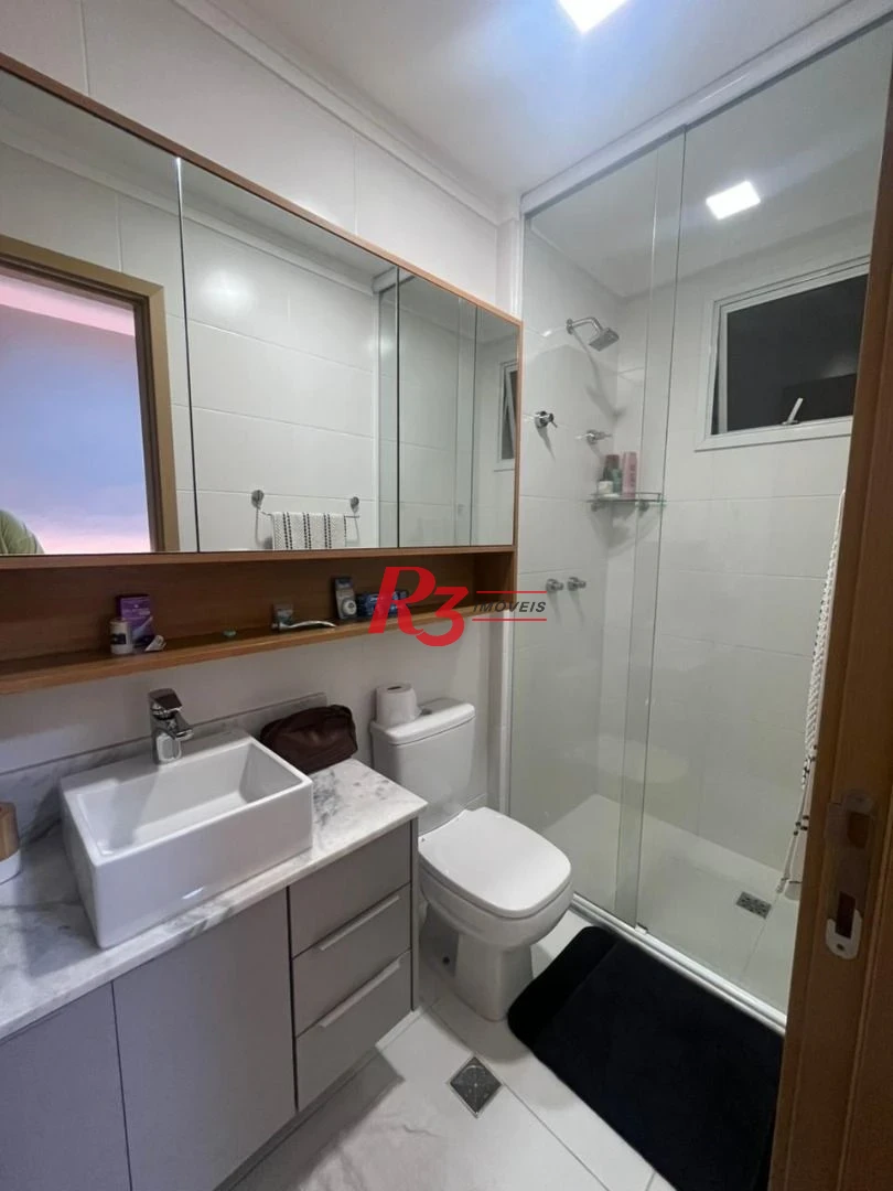 Apartamento com 2 dormitórios para alugar, 90 m² por R$ 7.910,02/mês - Boqueirão - Santos/SP