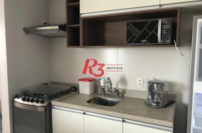 Apartamento com 1 dormitório para alugar, 47 m² por R$ 5.000,00/mês - Boqueirão - Santos/SP