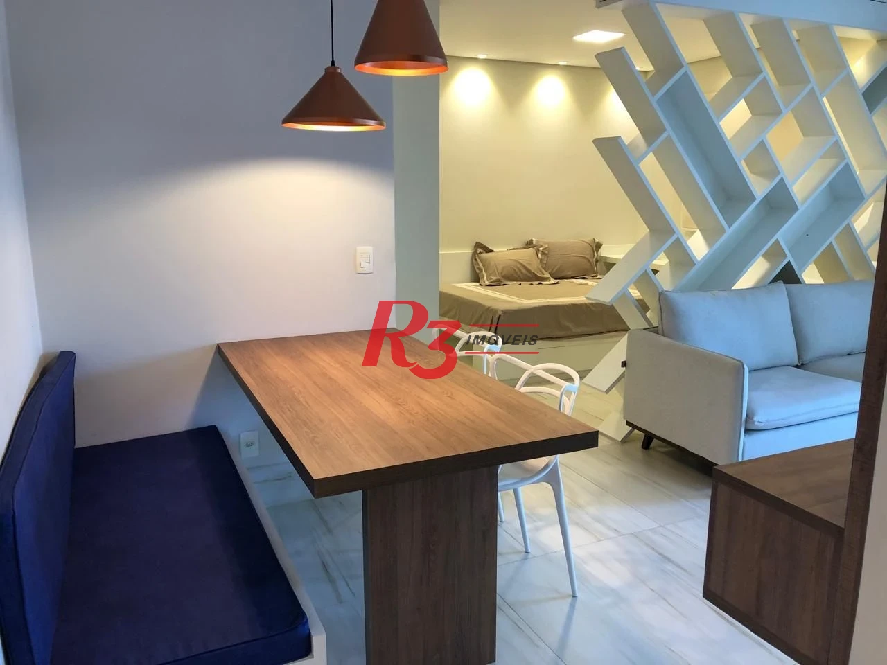 Apartamento com 1 dormitório para alugar, 47 m² por R$ 5.000,00/mês - Boqueirão - Santos/SP