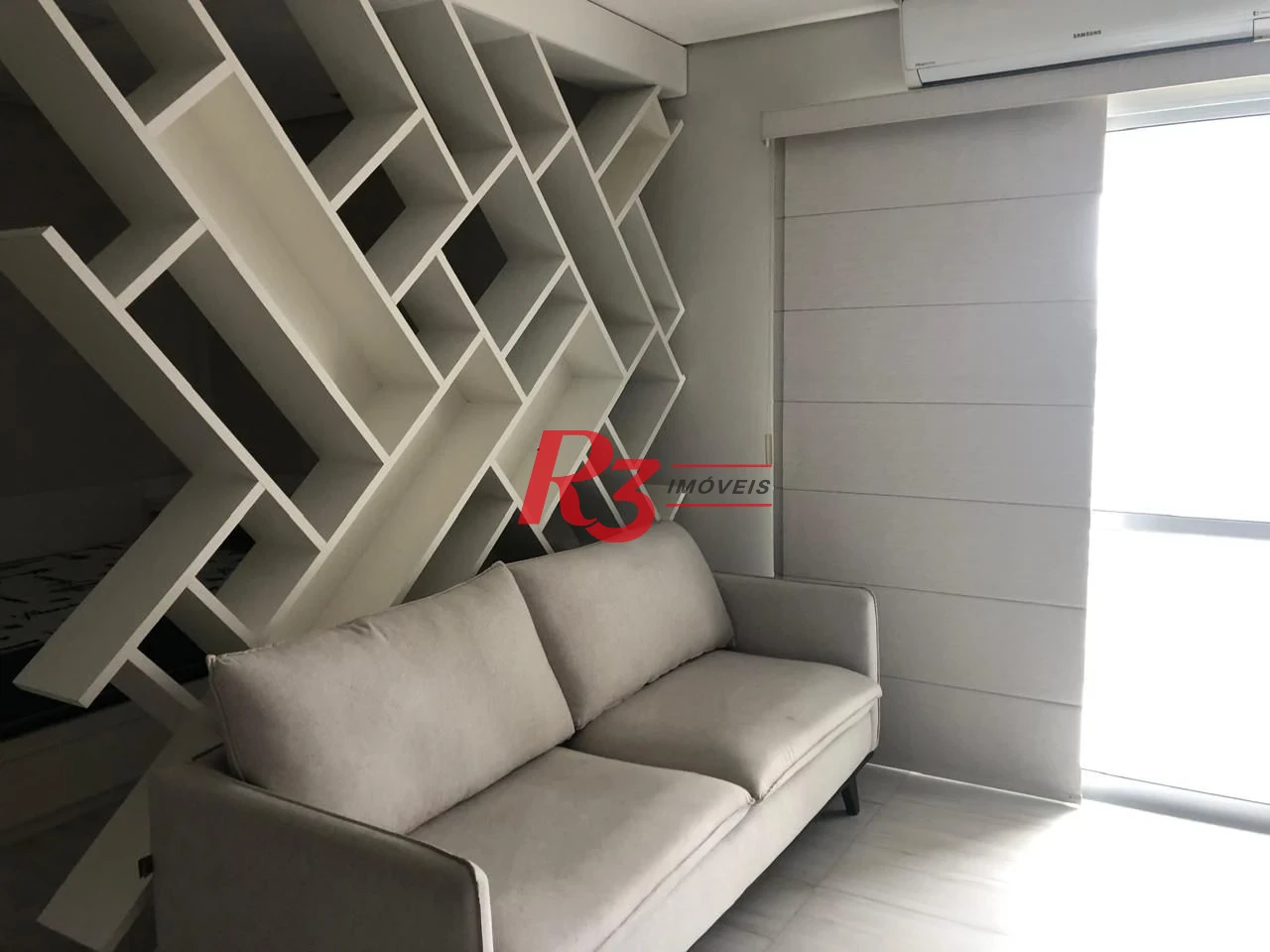 Apartamento com 1 dormitório para alugar, 47 m² por R$ 5.000,00/mês - Boqueirão - Santos/SP