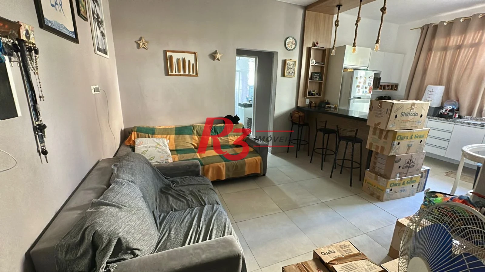 Apartamento com 1 dormitório para alugar, 57 m² por R$ 3.000,00/mês - Centro - São Vicente/SP