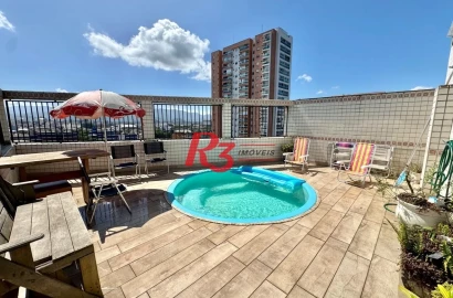 Cobertura com 3 dormitórios à venda, 187 m² por R$ 1.400.000,00 - Macuco - Santos/SP