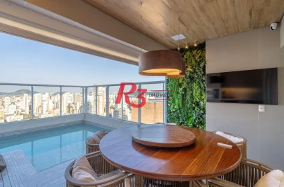 Cobertura com 4 dormitórios à venda, 191 m² por R$ 5.000.000,00 - Gonzaga - Santos/SP