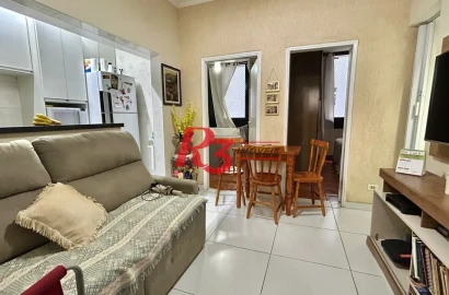 Apartamento com 2 dormitórios à venda, 47 m² - Gonzaga - Santos/SP