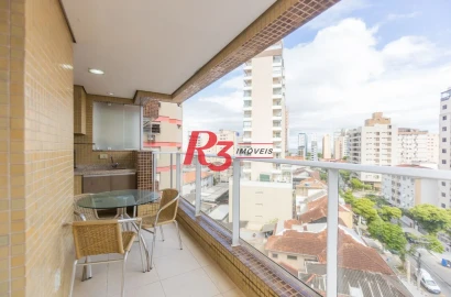 Apartamento para alugar, 117 m² por R$ 6.700,02/mês - Gonzaga - Santos/SP