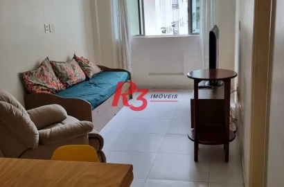 Apartamento com 1 dormitório para alugar, 60 m² por R$ 3.700,00/mês - Pompéia - Santos/SP