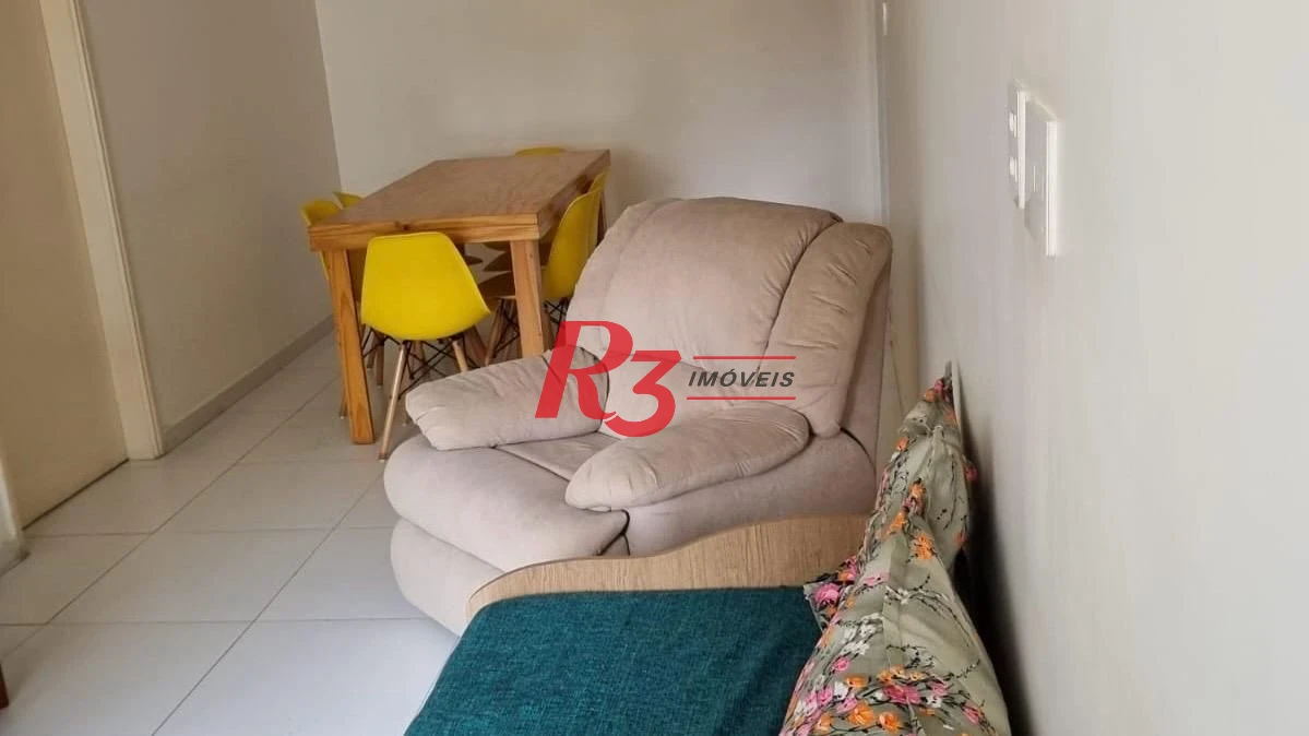 Apartamento com 1 dormitório para alugar, 60 m² por R$ 3.700,00/mês - Pompéia - Santos/SP