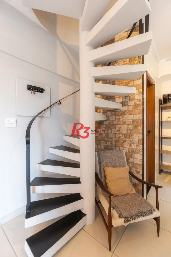 Apartamento com 1 dormitório para alugar, 70 m² por R$ 6.000,00/mês - Ponta da Praia - Santos/SP