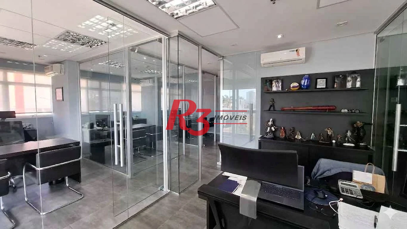 Sala (meia laje) à venda, 340 m² PORTEIRA FECHADA por R$ 4.000.000 - Vila Matias - Santos/SP