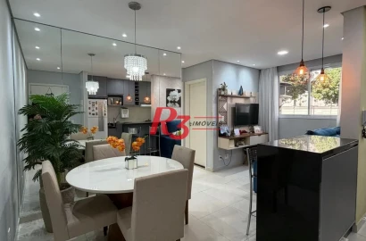Apartamento com 2 dormitórios à venda, 46 m² por R$ 380.000,00 - Areia Branca - Santos/SP