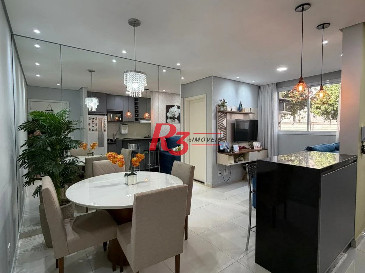 Apartamento com 2 dormitórios à venda, 46 m² por R$ 380.000,00 - Areia Branca - Santos/SP
