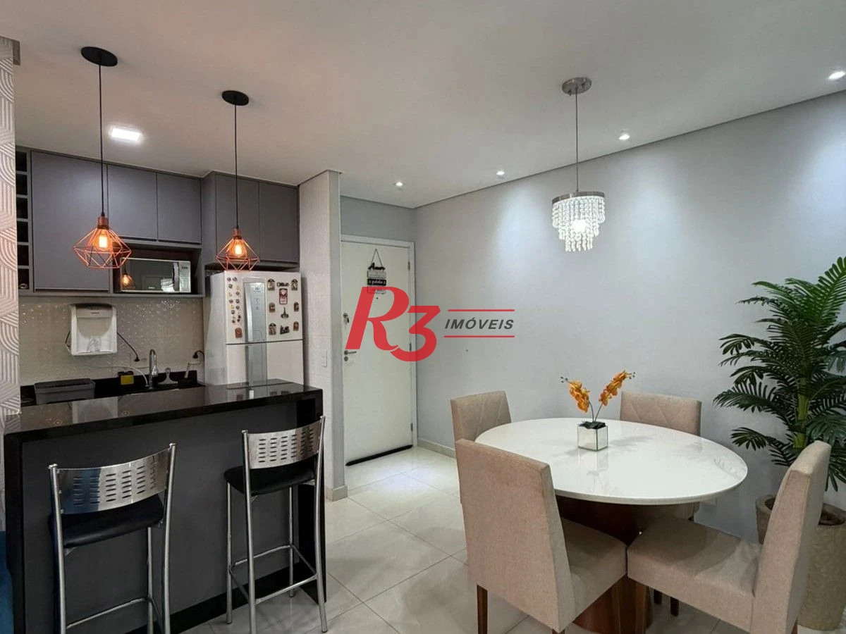 Apartamento com 2 dormitórios à venda, 46 m² por R$ 380.000,00 - Areia Branca - Santos/SP