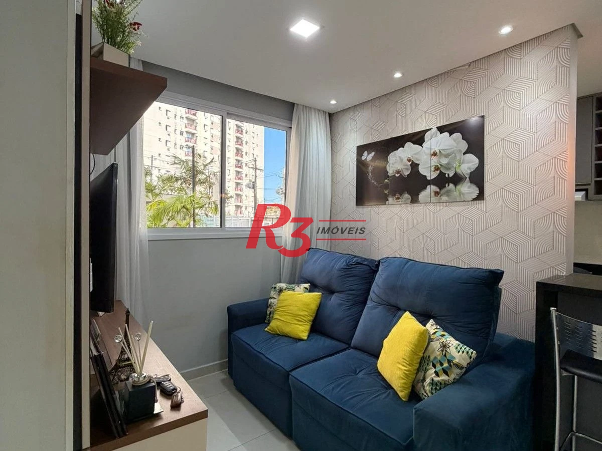 Apartamento com 2 dormitórios à venda, 46 m² por R$ 380.000,00 - Areia Branca - Santos/SP