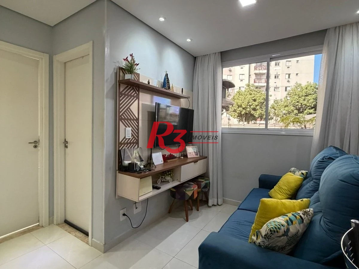 Apartamento com 2 dormitórios à venda, 46 m² por R$ 380.000,00 - Areia Branca - Santos/SP