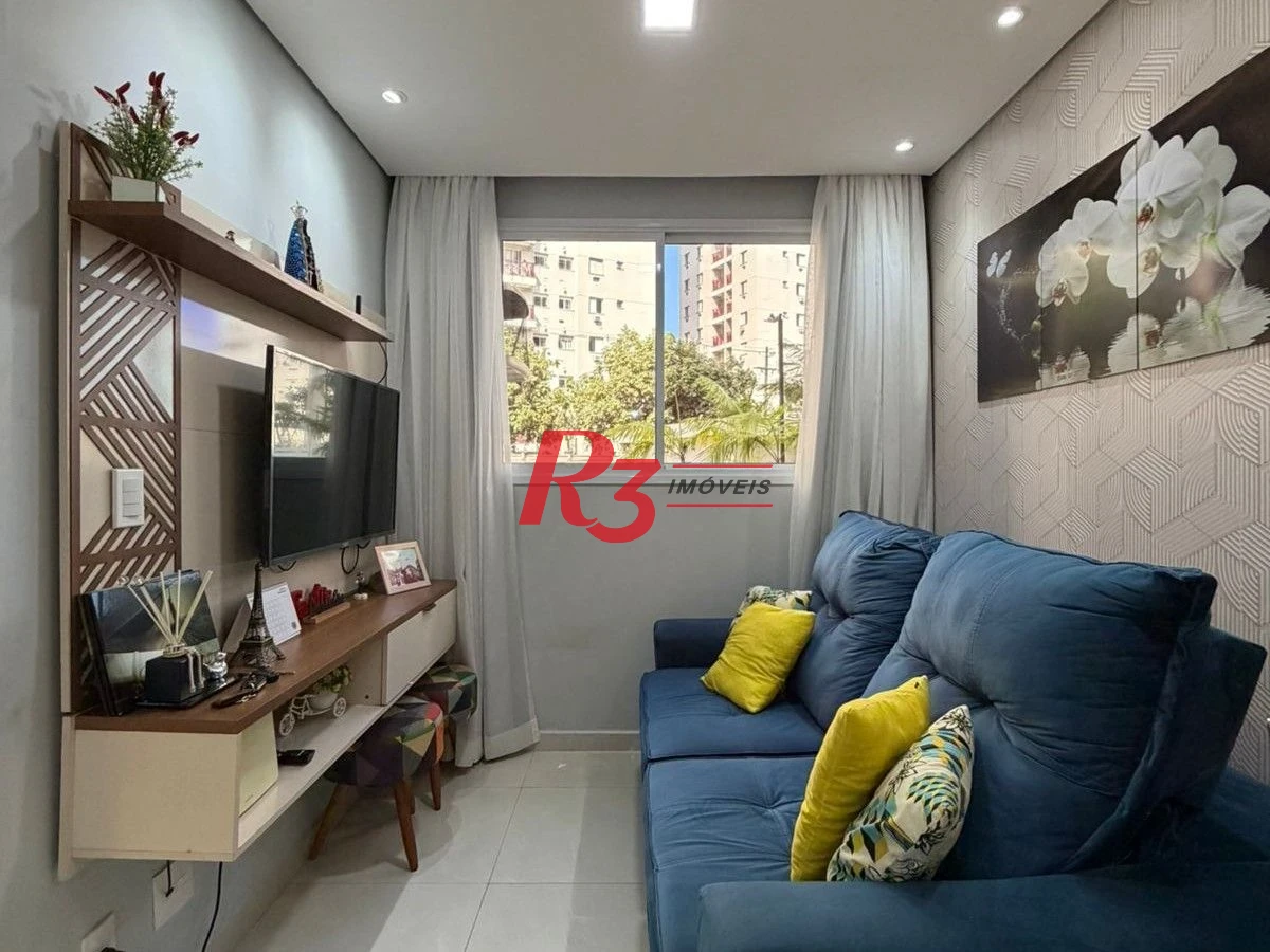 Apartamento com 2 dormitórios à venda, 46 m² por R$ 380.000,00 - Areia Branca - Santos/SP