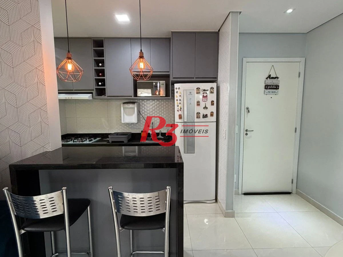 Apartamento com 2 dormitórios à venda, 46 m² por R$ 380.000,00 - Areia Branca - Santos/SP