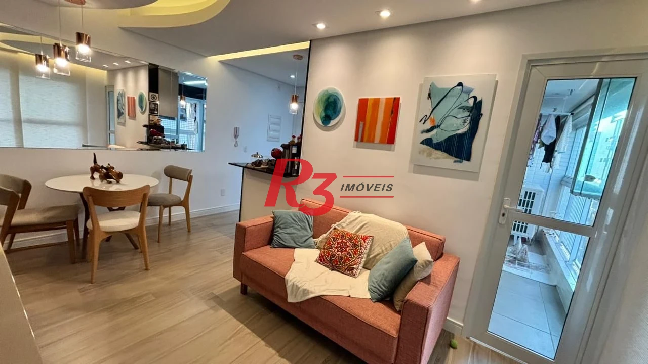 Apartamento com 2 dormitórios à venda, 82 m² por R$ 1.100.000,00 - Aparecida - Santos/SP
