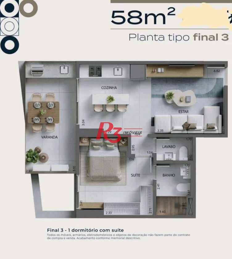 Apartamento com 1 dormitório à venda, 58 m² por R$ 840.000,00 - Ponta da Praia - Santos/SP