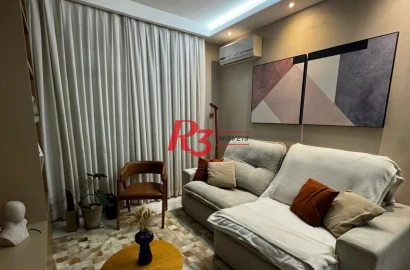Casa com 2 dormitórios para alugar, 140 m² por R$ 3.000,02/mês - Santa Maria - Santos/SP