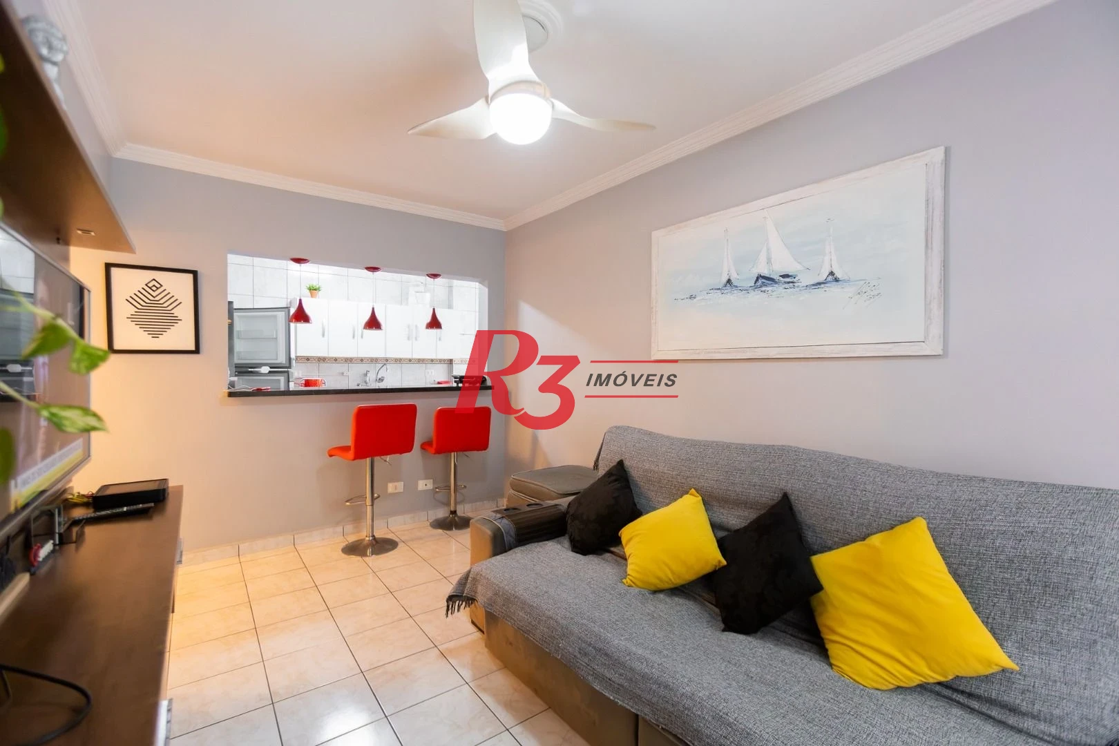 Apartamento com 3 dormitórios para alugar, 86 m² por R$ 6.000,02/mês - Ponta da Praia - Santos/SP