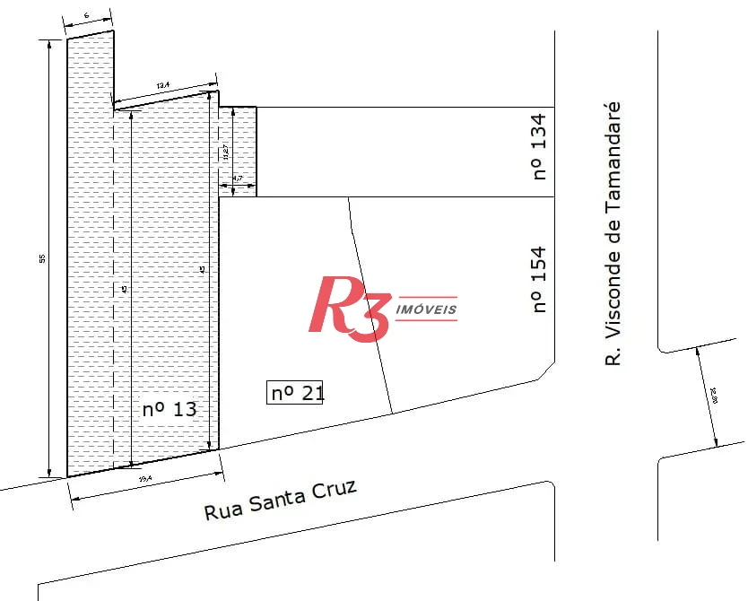 Terreno à venda, 1111 m² por R$ 4.260.000,00 - Centro - São Vicente/SP