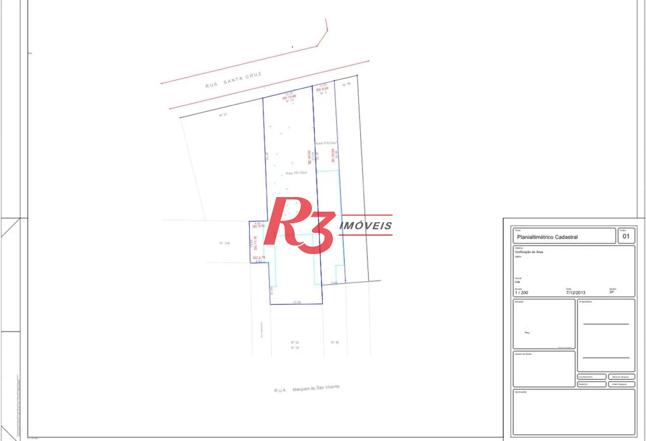 Terreno à venda, 1111 m² por R$ 4.260.000,00 - Centro - São Vicente/SP