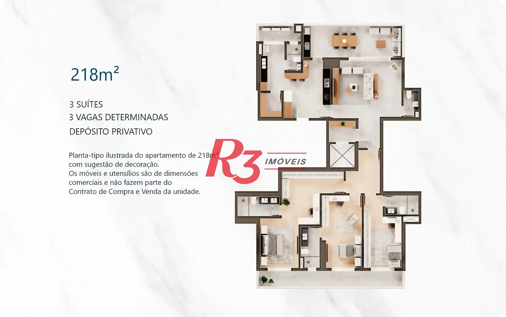 Apartamento com 3 suítes frente para o mar à venda, 218 m² por R$ 5.700.000 - Ponta da Praia - Santos/SP