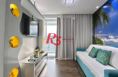 Apartamento com 1 dormitório para alugar, 50 m² por R$ 6.500,00/mês - Pompéia - Santos/SP