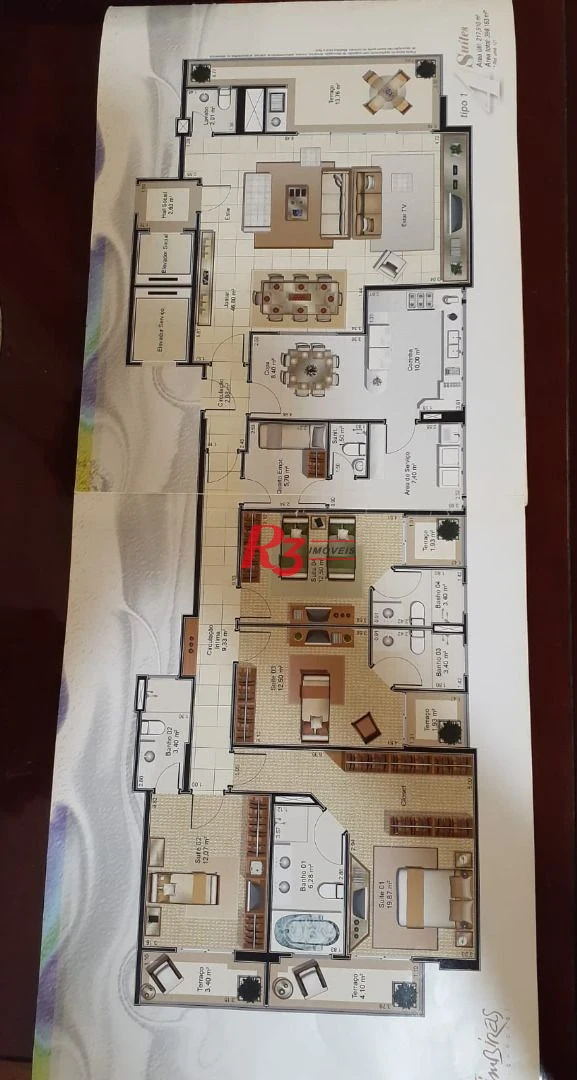 Apartamento com 4 dormitórios à venda, 243 m² por R$ 2.700.000,00 - Gonzaga - Santos/SP
