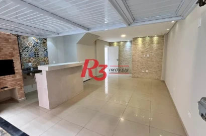 Village com lazer com 2 dormitórios à venda, 106 m² por R$ 585.000 - Vila Mathias - Santos/SP