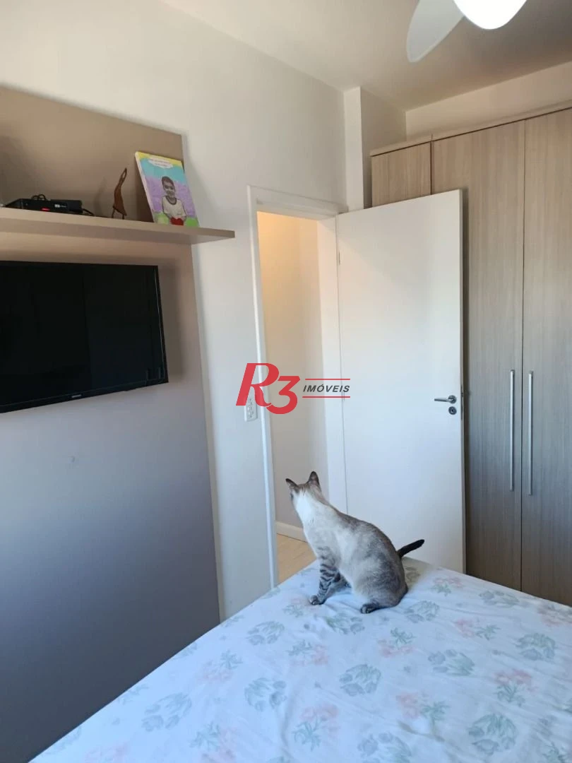 Apartamento com 2 dormitórios à venda, 53 m² por R$ 360.000,00 - Areia Branca - Santos/SP