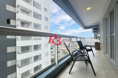 Apartamento com 2 dormitórios para alugar, 80 m² por R$ 6.500,02/mês - Boqueirão - Santos/SP